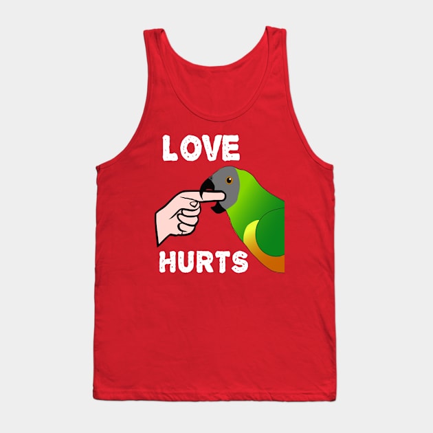 Love Hurts Senegal Parrot Biting Tank Top by Einstein Parrot